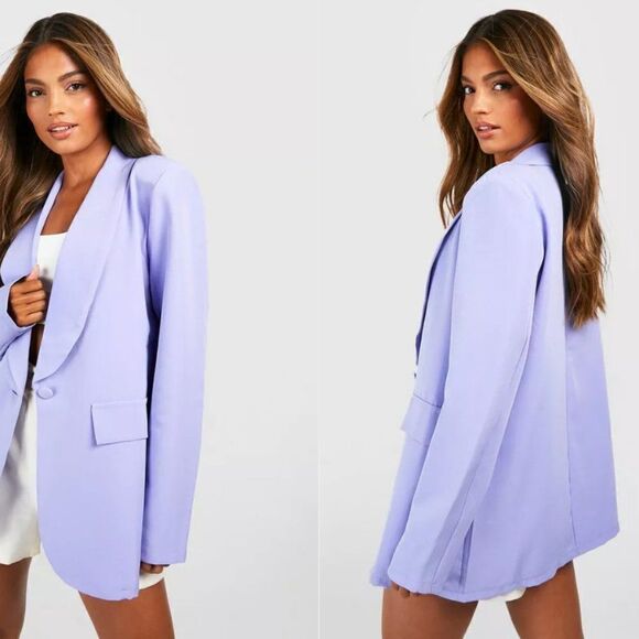 COPY - Lilac Mock Horn Double Breasted Blazer RELAXED FIT SO Size Medium MSRP $… - Picture 1 of 6